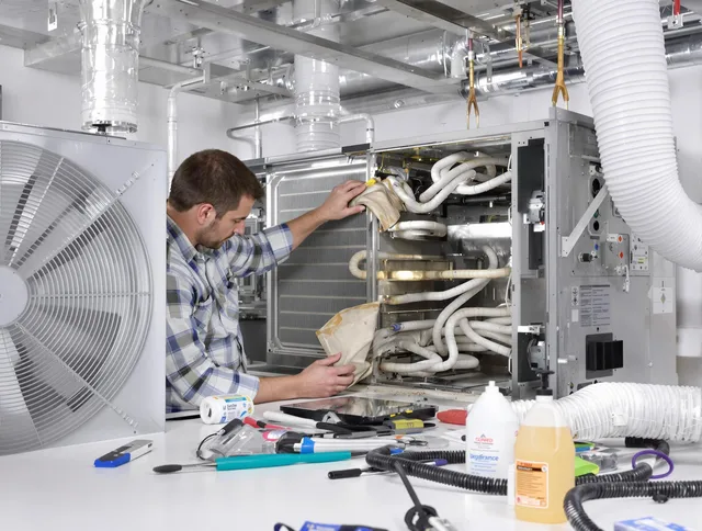 Northbridge Air Duct Cleaning specialist performing precision AC coil cleaning in Northbridge