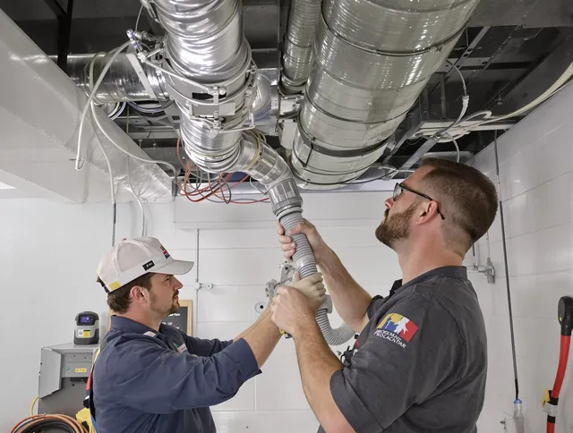 Northbridge Air Duct Cleaning technician performing thorough AC duct cleaning in Northbridge