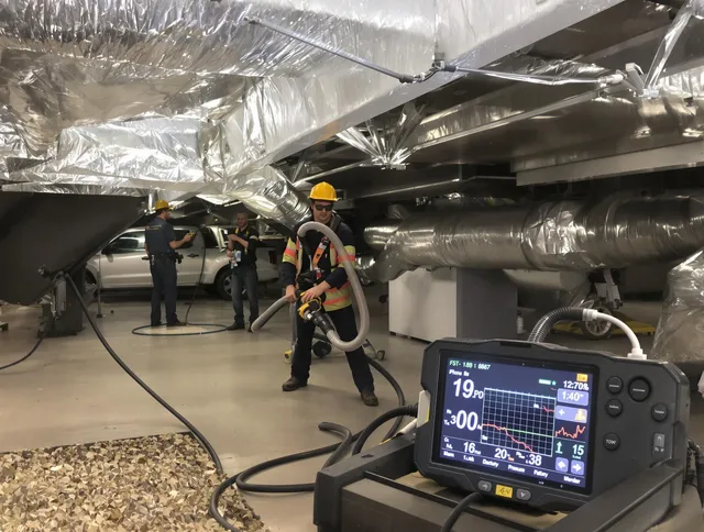 Professional negative pressure duct cleaning by Northbridge Air Duct Cleaning in Northbridge